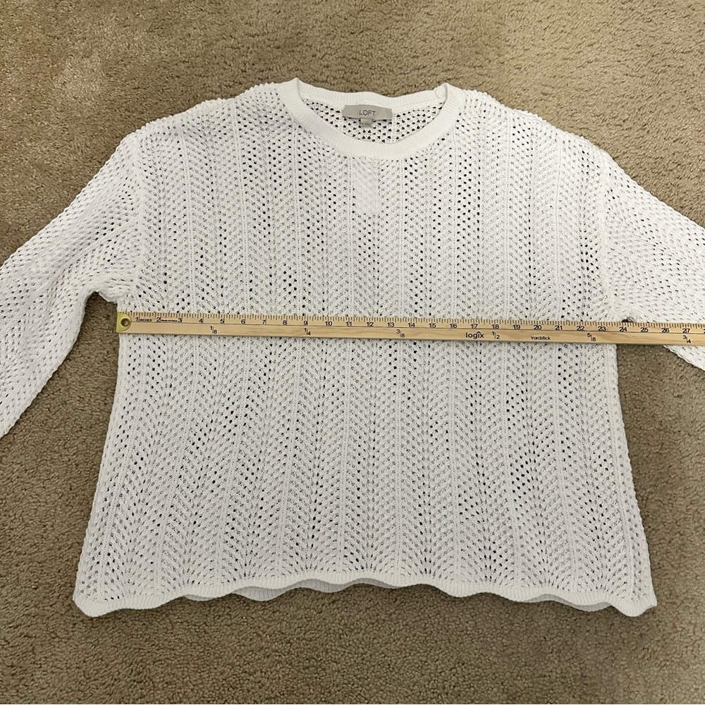 Ann Taylor LOFT Wide Sleeve Loose Knit Sweater in White Size XL NWT - Picture 10 of 10
